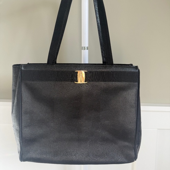 Salvatore Ferragamo Black Tote Bag - Picture 1 of 8